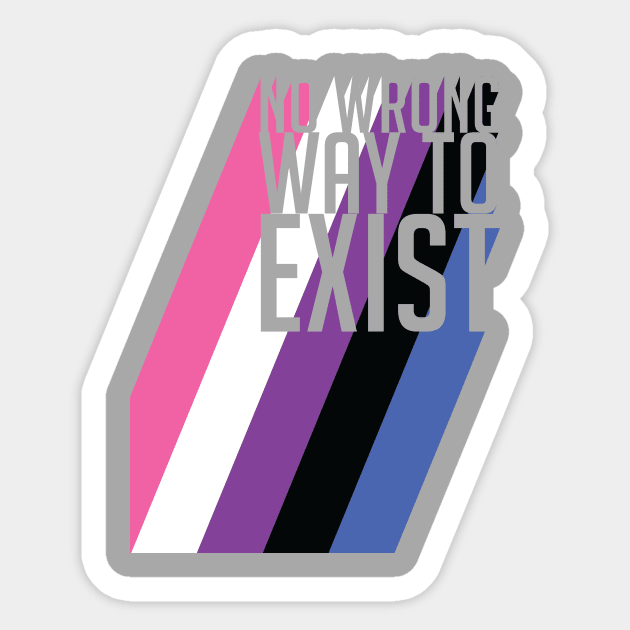 Genderfluid Pride No Wrong Way to Exist Sticker by Perpetual Brunch